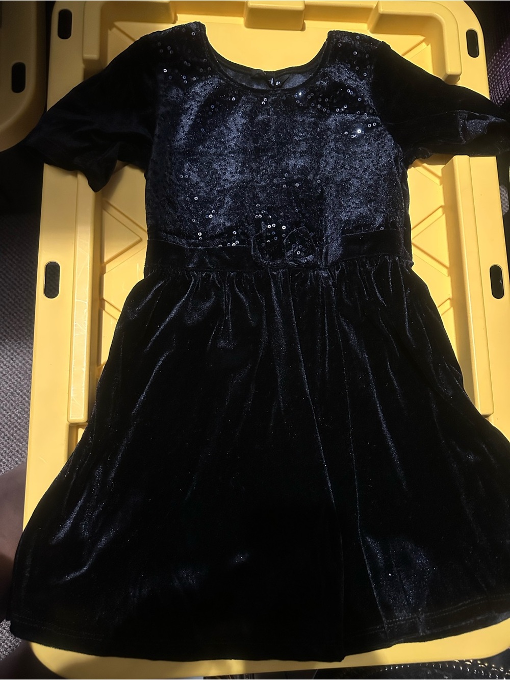 George Black Velvet Sequin Party Dress
